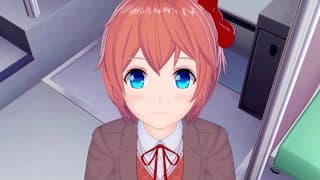 DDLC Sayori 想在公共汽车上他妈的 POV Hentai