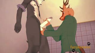 Beastars Yaoi - Legosi Fucks Louis in a School Toilet