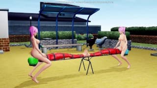 Let's Play On The Seesaw （Yuri Bondage Sex） - 3D MMD