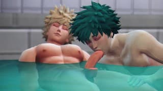 英雄的沐浴时间 - Midoriya x Bakugo - My Hero Academia 3D 动画模仿