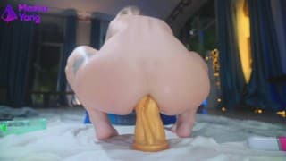 4K 青少年极深肛门伸展训练与我的新 HankeyToy 假阳具