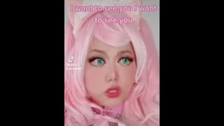 粉红色头发的 Egirl MMD 舞蹈短裤迷你流光女孩 Gamer 女孩