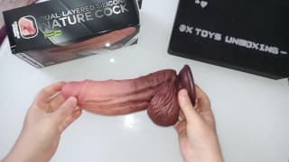 Lovetoy XXL 双层硅胶自然公鸡假阳具 - UNBOXING Bottomtoys