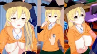 [无尽游戏 Koikatsu ！ ] 与 FGO 发生性关系 大山雀 Okina Matara。 3DCG 色情动漫视频。