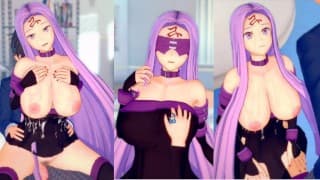 [无尽游戏 Koikatsu ！ ] 与 FGO 发生性关系 大山雀 Medusa。 3DCG 色情动漫视频。