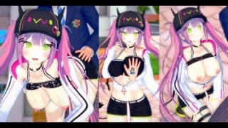 [无尽游戏 Koikatsu ！ ] 与 VTuber 发生性关系 大山雀 Tokoyami Towa。 3DCG 色情动漫视频。