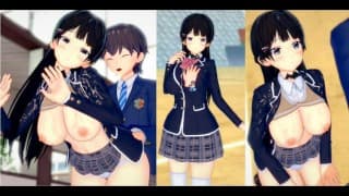 [无尽游戏 Koikatsu ！ ] 与 VTuber 发生性关系 大山雀 Tsukino Mito。 3DCG 色情动漫视频。