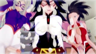 Futas Mt. Lady, Momo Yaoyorozu, Midnight 在你的屁股上使用 futa 怪癖 - MHA | 男性接受者 POV