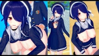 [无尽游戏 Koikatsu ！ ] 与 VTuber 发生性关系 大山雀 Otodama Tamako。 3DCG 色情动漫视频。