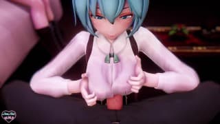 hentai mmd - メルラがパイズリで搾り取るだけ (lovemax)