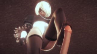 Nier automata 2B 用她的丝袜做了巨大的