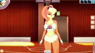 3D/动漫/无尽：Lola Bunny 在大公鸡上弹跳并喜欢它！（视角）