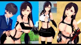 [无尽游戏 Koikatsu ！ ] 与 FF7 发生性关系 大山雀 Tifa Lockhart 。 3DCG 色情动漫视频。