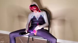 Spider-Gwen The Electro Slut - Cosplay Girl Masturbates & Fucks Yourself with a Violet-Wand & Lush