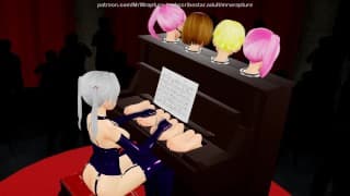 Tickle The Ivories （Yuri Bondage Sex） - 3D MMD