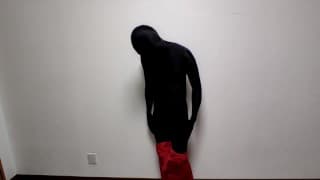 红色和黑色分层zentai