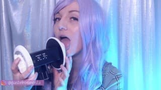 SFW ASMR - 咄咄逼人的舔耳朵让你很难 - PASTEL ROSIE 快速湿耳吃 - 舌头恋物癖