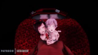 RWBY - Ruby & Weiss Double BJ [4K MMD R18 HENTAI]