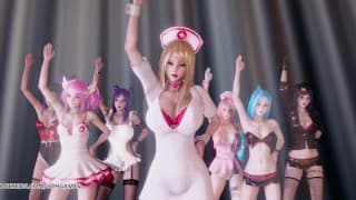 [MMD] Brown Eyed Girls - Abracadabra Hot Kpop Dance Ahri Akali Kaisa Lux Jinx Caitlyn 4K 60FPS