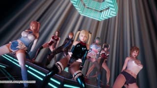 [MMD] PSY - GENTLEMAN DOA Striptease Marie Rose Honoka Misaki Mai Shiranui Tamaki Katsumi Nyotengu