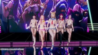 [MMD] Hello Venus -Wiggle Wiggle Naked Kpop Dance Ahri Akali Kaisa Evelynn Seraphine KDA