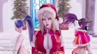 [MMD] 圣诞节我想要的就是你 阿狸阿卡丽 Kaisa 性感舞蹈英雄联盟 KDA