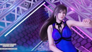 [MMD] T ara - NumberNine Aerith Tifa Lockhart 紫色连衣裙最终幻想 7 重制版热门 Kpop 舞蹈