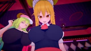 女仆小林 - Futas Tohru 和 Lucoa |男性接受者 POV