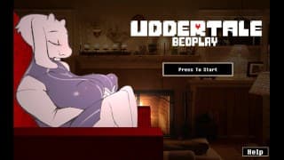 Undertale 床上玩 [模仿无尽游戏 PornPlay] 打屁股和惊人的巨大胸部