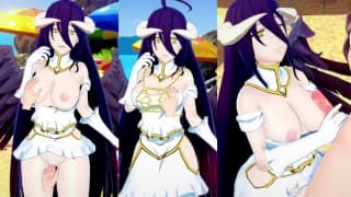 [无尽游戏 Koikatsu ！ ] 与 OVERLORD 发生性关系 大山雀 Albedo。 3DCG 色情动漫视频。