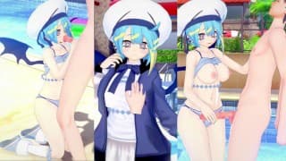 [无尽游戏 Koikatsu ！ ] 与 YuGiOh! 发生性关系 大山雀 Live☆Tw○n Lil-la。 3DCG 色情动漫视频。