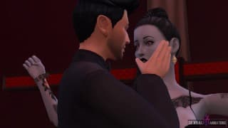 美麗的吸血鬼與美麗的身體和紋身受到BDSM的影響 - Sexual Hot Animations