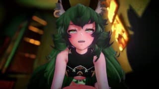 GRANBLUE 渡轮硬女牛仔无尽中出 3D MMD 半毛茸茸的深绿色头发颜色编辑 SMIXIX