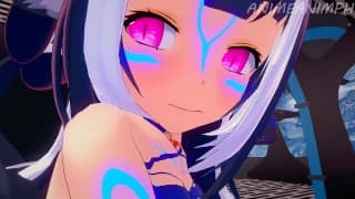 Vtuber 害羞地为升职而乱搞......很多中出 - 动漫无尽 3d 合辑