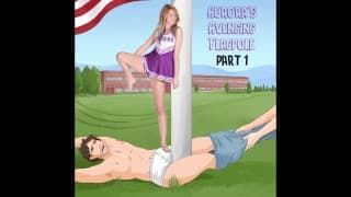 Aurora's Flagpole （Extreme Ballbusting Facesitting 啦啦队） （Part 1 of 3）