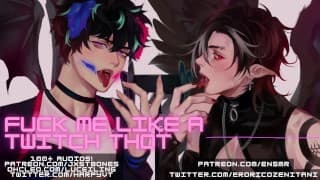 像 Twitch e-Girl / Hentai Neko Boy Ahegao 一样操我 ||NSFW 音频和肮脏的谈话 ASMR