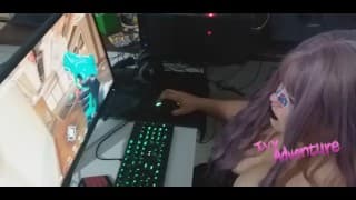 Gamer E-girl 玩 Valorant 并获得一个漂亮的射精 - IG adventureivy