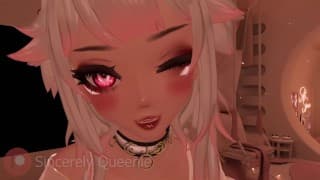 Neko 女朋友让你但也角质 - VTUBER ASMR 色情角色扮演耳朵舔耳朵呻吟