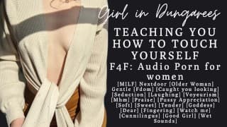 F4F | ASMR Audio Porn for women | MILF Nextdoor Teaches you how to masturbate | Cunnilingus