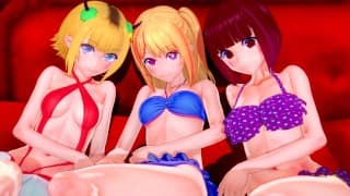 FUCKING RUBY, KANA & MEM-CHO 🥰 OSHI NO KO HENTAI