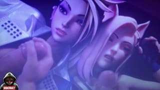 对 PORNHUB 的反应 - AKALI 和 AHRI 热面部护理