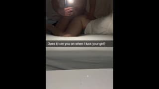 作弊女友在晚上出去 Snapchat 戴绿帽子后操了 Guy