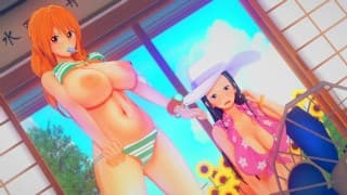 NAMI 和 NICO ROBIN 希望你玩得开心 - 海贼王无尽 3D + POV