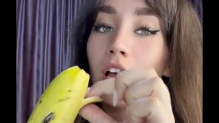 Blowjob with banana