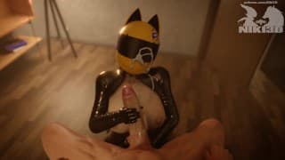 Celty Sturluson 挤大鸡巴 POV 打手枪 3D 动画