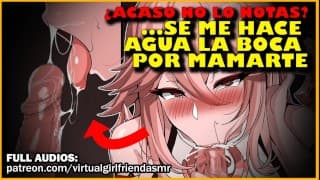 AMIGA TIERNA se vuelve PUTA al MAMARTE [garganta/sexo oral] ASMR RolePlay Hentai