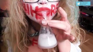 Halloweek 2018 Oral PMV Deepthoat Messy Cosplay with the Mad Scientist 和 Harley Quinn