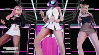 [MMD] D.Holic - Chewy Ahri Seraphine Akali Hot Kpop Dance League of Legends KDA Hentai