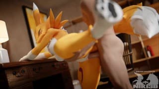 Renamon 被掌握 Leg up Standing Doggystyle 动画