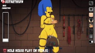 玛吉·辛普森 （Marge Simpsons） 捆绑束缚打屁股胸部游戏 BDSM - Hole House